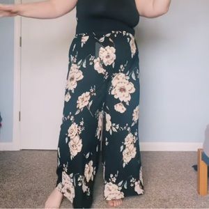 Women’s wide leg floral dress pants